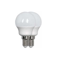 Λάμπα LED SMD σφαιρική ισχύος 4W 220-240V Ε14 2700K θερμό φως 400lm 25000h σε blister 2 τμχ