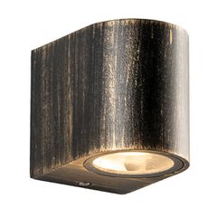 Απλίκα επίτοιχη αλουμινίου για λάμπες GU10 LUMINAIRE 230V AC χρυσή μαύρη εξωτερικού χώρου στεγανή IP65