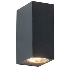 Επίτοιχο φωτιστικό απλίκα αλουμινίου WALL LUMINAIRE GU10 230V AC MAX.2X35W σκούρο γκρι στεγανό IP65