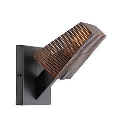 Επίτοιχο μεταλλικό φωτιστικό vintage με design διάτρητο σκαφάκι μονόφωτο