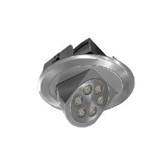 Σποτ Led χωνευτό κινητό αλουμινίου σατινέ 6x3W ψυχρό φως δέσμης 45° χωρίς τροφοδοτικό