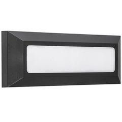 Led επίτοιχο φωτιστικό ορθογώνιο γραφίτης 4W 3000k θερμό λευκό φως στεγανό IP65 εξωτερικού χώρου