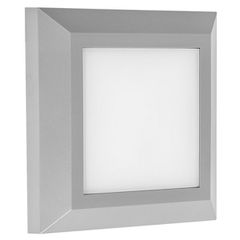 Led πλαφονιέρα πλαστική τετράγωνη γκρι d125mm 4W 3000k θερμό λευκό φως στεγανή IP65