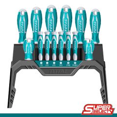 Σετ κατσαβίδια TOTAL THT250614 14 τεμάχια σε βάση SUPER SELECT