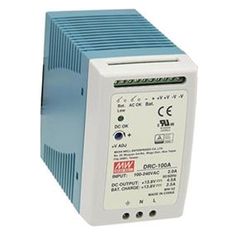 Τροφοδοτικό ράγας 96.6W/27.6V/3.5A με φοριστή (UPS) DRC-100B MEAN WELL