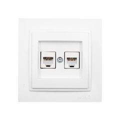 Πρίζα Data διπλή RJ45 CAT6 Mono Electric λευκή σειρά Despina