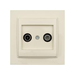 Πρίζα τηλεόραση TV + SAT διελεύσεως κρεμ Mono Electric σειρά Despina