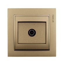 Πρίζα τηλεόρασης TV διελεύσεως Mono Electric τιτάνιο Despina Metallic