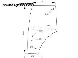 FENDT ΚΡΥΣΤΑΛΟ ΠΟΡΤΑΣ ΚΑΜΠΙΝΑΣ LH ΣΕΙΡΑ FARMER 300-400 FAVORIT 700-800-900 7ΤΡΥΠΕΣ