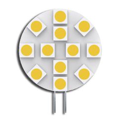 Λάμπα led G4 πλακέ 2W 12V AC/DC δέσμης 120° 6200k ψυχρό λευκό φως 200 lumen Ø30mm