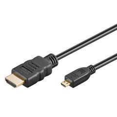 Καλώδιο GOOBAY 53784 HDMI σε HDMI Micro με Ethernet 4K μαύρο μήκους 1.5m