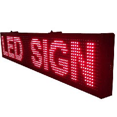 Ηλεκτρονική επιγραφή LED διπλής όψης 192cmx64cm αδιάβροχη Ελληνικής κατασκεύης κόκκινο χρώμα