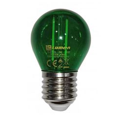 Λάμπα led G45 σφαιρική Ø45mm Ε27 2W 230V πράσινο χρώμα ευρείας δέσμης 330°