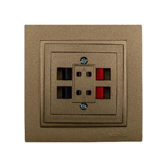 Πρίζα ηχείων Mono Electric σειρά Despina Metallic καφέ