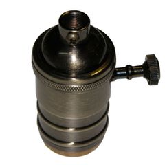 Διακοσμητικό ντουί Vintage E27 χρυσό πατίνα γυαλιστερό ορειχάλκινο με γυριστό διακοπτάκι