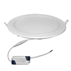 Led panel χωνευτό λευκό στρογγυλό 18W 230V 4000k ενδιάμεσο φως με τροφοδοτικό 1300lm