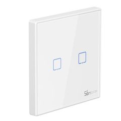 Διακόπτης τοίχου διπλός SONOFF T2EU2C-RF Wi-Fi Smart Wall Touch Button Switch 2 Way RF Series