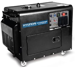 Γεννήτρια Hyundai 7kva με πετρελαιοκινητήρα 10hp χαμηλού θορύβου με AVR μίζα μπαταρία και ρόδες D7000EM