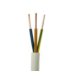 Καλώδιο ρεύματος μονωμένο 3x1,5mm² NYM A05VV-U στρογγυλό σε λευκό χρώμα