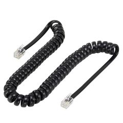 Καλώδιο Τηλεφώνου RJ10 4P4C POWERTECH Spiral 2m μαύρο χρώμα