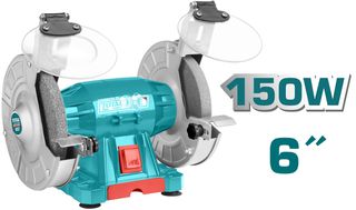 Δίδυμος τροχός TOTAL TBG15015 150W 230V 50Hz με 2950rpm/min στροφές και πέτρα Φ150mm