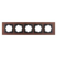 Πλαίσιο πενταπλό Mono Electric style wood καρυδιά οριζόντιας ή κάθετης τοποθέτησης