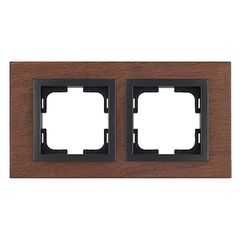 Πλαίσιο διπλό Mono Electric Style Wood καρυδιά οριζόντιας και κάθετης τοποθέτησης