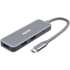Hybrid USB 3.1 Type-C hub αλουμινίου, 4 θυρών σε γκρί χρώμα με Ultra-Slim design