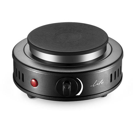 Επιτραπέζια ηλεκτρική εστία LIFE MATAKI Black 500W 220-240V με αντιολισθητικά ποδαράκια