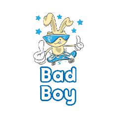 Διακοσμητικό αυτοκόλλητο τοίχου Bad Boy XS 34x15.50cm από βινύλιο