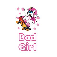 Διακοσμητικό αυτοκόλλητο τοίχου Bad Girl XS 34x15.50cm από βινύλιο