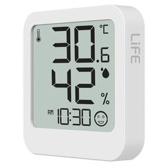 Ψηφιακό θερμόμετρο και υγρόμετρο LIFE CONTEMPO WHITE με ευκρινή LCD οθόνη εσωτερικού χώρου