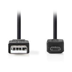 Καλώδιο USB 2.0 A αρσενικό - micro B αρσενικό 2m σε μαύρο χρώμα έως 480 Mbps