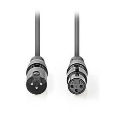 Kαλώδιο ήχου NEDIS COTH15010GY50 3pin XLR θηλυκό σε 3pin XLR αρσενικό μήκους 5.0m