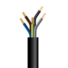 Καλώδιο ρεύματος εύκαμπτο 5x1mm² H05VV-F NYMHY μαύρο πολύκλωνο στρογγυλό