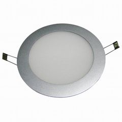 Led panel slim πλαστικό χωνευτό 14W ασημί στρογγυλό 6000k ψυχρό φως 230V 990lm