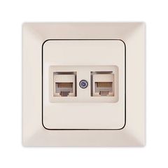 Πρίζα DATA CAT 6 RJ 45 σε μπεζ χρώμα διπλή NE-AD