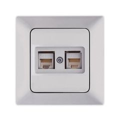 Πρίζα DATA CAT 6 RJ 45 νίκελ ματ διπλή NE-AD