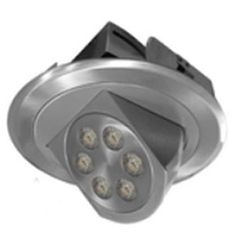 Led σποτ χωνευτό σατινέ αλουμινίου κινητό με 6 led των 3W θερμό φως και γωνία δέσμης 30°