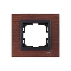 Πλαίσιο μονό οριζόντιας και κάθετης τοποθέτησης Mono Electric style wood καρυδιά