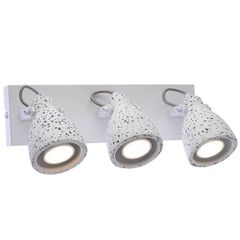 Επίτοιχο σποτ τρίφωτο GU10 36x15x18cm terrazzo σε λευκό χρώμα