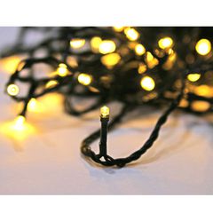 100 χριστουγεννιάτικα mini led θερμό φως σε πλεξούδα επεκτεινόμενη & πράσινο καλώδιο IP44 (χωρίς καλώδιο τροφοδοσίας)