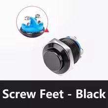 Διακόπτης αλουμινίου START BUTTON 19mm 12-24V(ίσιο κεφάλι) Μαύρο χρώμα...SoundStreet