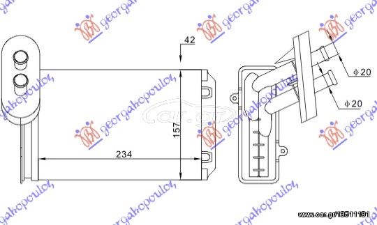 ΨΥΓΕΙΟ ΚΑΛΟΡΙΦΕΡ +/-AC(234x157x42)ΚΟΛ.ΣΦΥΚΤΗΡΑ  για SEAT TOLEDO 95-99