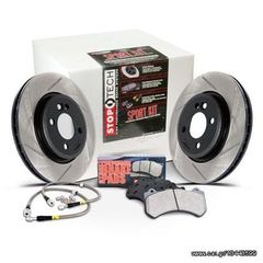 STOPTECH  SLOTTED ROTORS PADS AND LINES BRAKE KIT