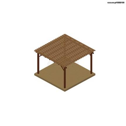 Ξύλινη πέργκολα με διπλή τάβλα (104003) (ΕΩΣ 6 ΑΤΟΚΕΣ ή 60 ΔΟΣΕΙΣ)
