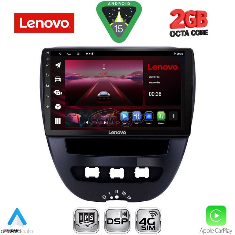 LENOVO LVF 5707_CPA (10inc) MULTIMEDIA TABLET for CITROEN C1-PEUGEOT 107-TOYOTA AYGO mod. 2005-2014...SoundStreet...