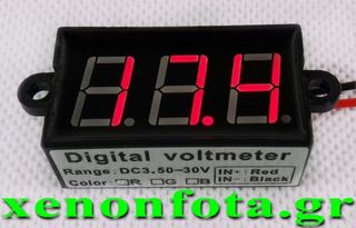 ΒΟΛΤΟΜΕΤΡΟ ΑΔΙΑΒΡΟΧΟ ΨΗΦΙΑΚΟ 3,5-30 VOLT ΜΕ 3 ΚΟΚΚΙΝΑ ΨΗΦΙΑ ΑΡΙΣΤΗΣ ΠΟΙΟΤΗΤΟΣ....Sound☆Street....