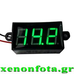 ΒΟΛΤΟΜΕΤΡΟ ΑΔΙΑΒΡΟΧΟ ΨΗΦΙΑΚΟ 3,5-30 VOLT ΜΕ 3 ΠΡΑΣΙΝΑ ΨΗΦΙΑ ΑΡΙΣΤΗΣ ΠΟΙΟΤΗΤΟΣ....Sound☆Street....