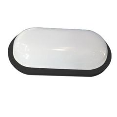 Led απλίκα μαύρη οβάλ slim πλαστική 15W 1350Lm 3000k θερμό λευκό φως στεγανή ΙΡ65